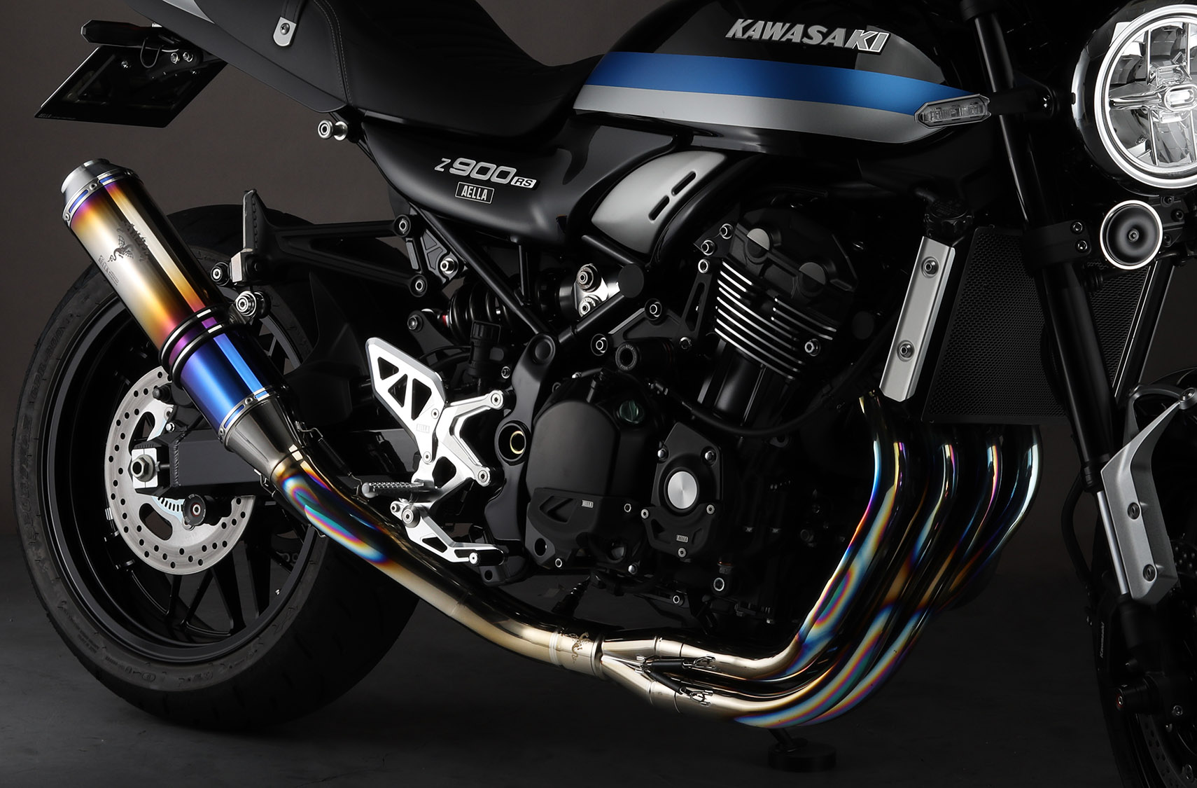 チタンフルエキマフラー/車検対応（Kawasaki Z900RS 2BL）：チタンポリッシュ | AELLA オンラインショップ